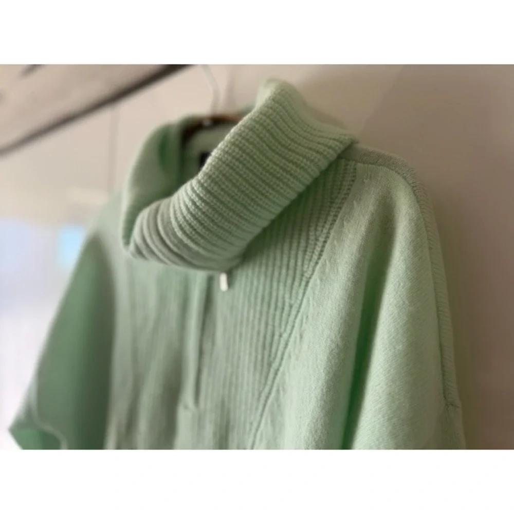 Charter Club 100% Cashmere Mint Green Quarter Zip Sweater Size L - Picture 5 of 10
